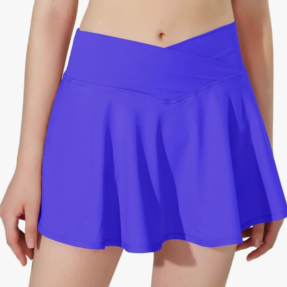 Sale! Purple pleated crossover tennis/golf skirt by Mcedar XS